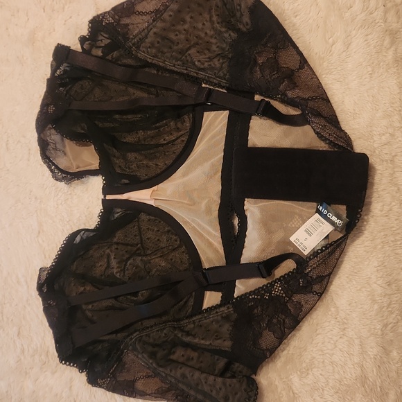 NWT Torrid Sz 5 Black Dot Lace Bralette Sexy Bra - Picture 4 of 4